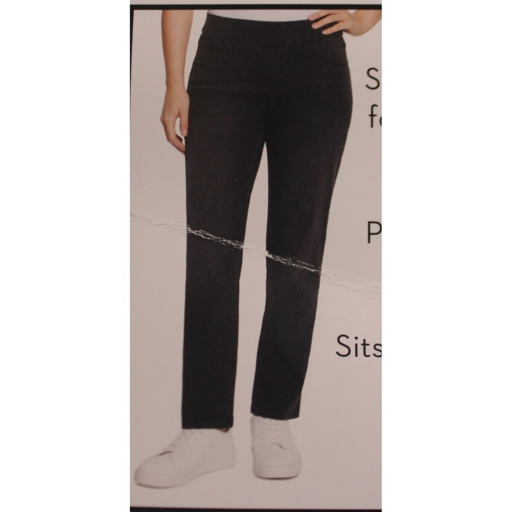 Women's Nine West Heidi pull on straight black jeans size 8 NWT